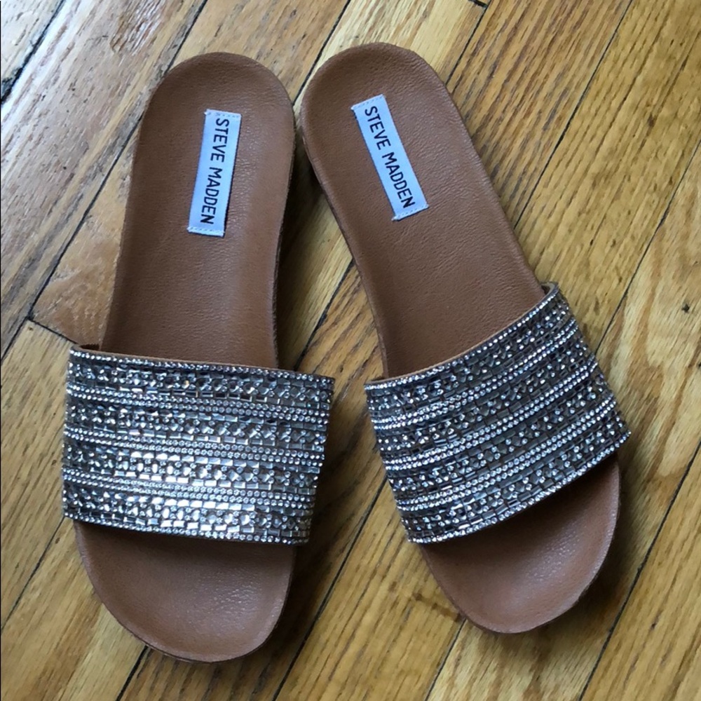 Steve Madden jeweled slides